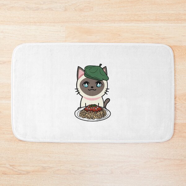 Item preview, Cute siamese cat eating spaghetti8 designed and sold by thanhnghiep14.