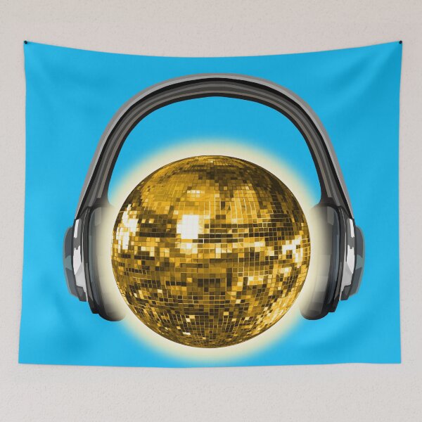 Item preview, Gold Sunny Disco Ball Sun with Headphones designed and sold by Deborah Camp.