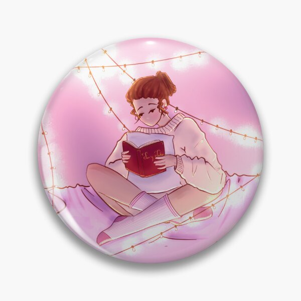 Item preview, Cute girl reading with fairylights designed and sold by ChocolatCoffee.