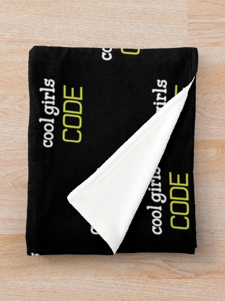 Aperçu 3 sur 6. Plaid avec l'œuvre 'Cool Girls Code' (Black/Lime/White) créée et vendue par The Button Gal.