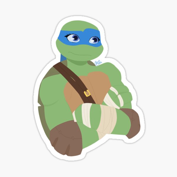 2012 turtles flipping leo off Sticker for Sale by bluezeri