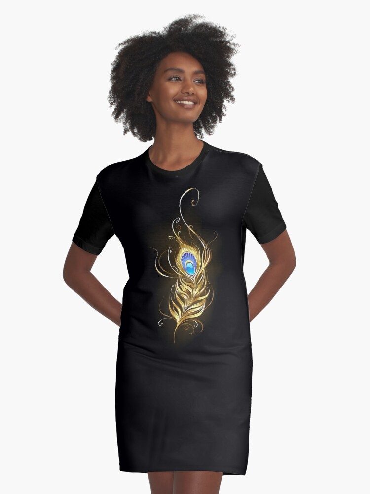 Golden peacock feather ( Gold feather ) Kids T-Shirt for Sale by  Blackmoon9