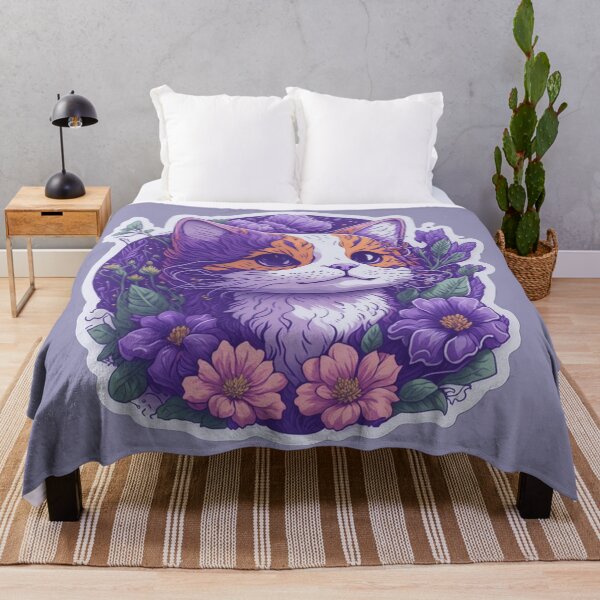 Item preview, Cat with flowers in purple style (pride version) designed and sold by EncourageUMore.