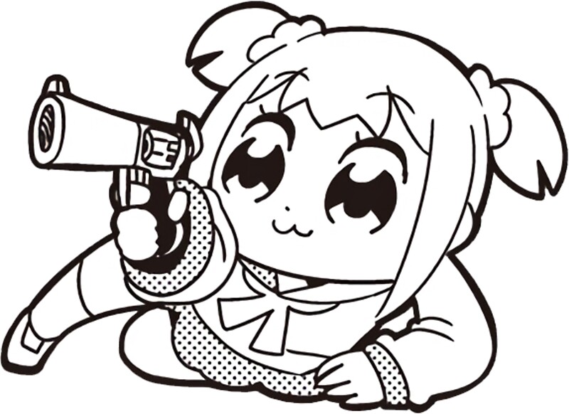 pop team epic coloring page high quality