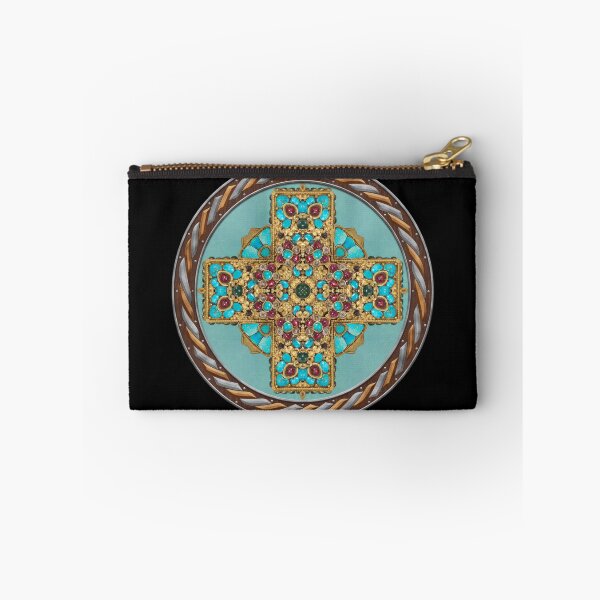 Item preview, Kaleidoscope Turquiose and Gold in Celtic Circle Frame 1 designed and sold by Swabcraft.