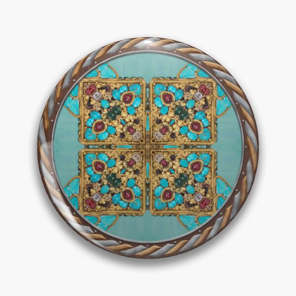 Item preview, Kaleidoscope Turquiose and Gold in Celtic Circle Frame 2 designed and sold by Swabcraft.