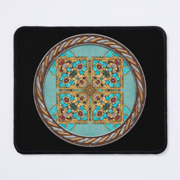 Item preview, Kaleidoscope Turquiose and Gold in Celtic Circle Frame 2 designed and sold by Swabcraft.