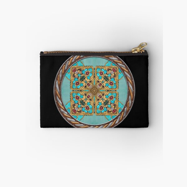 Item preview, Kaleidoscope Turquiose and Gold in Celtic Circle Frame 2 designed and sold by Swabcraft.