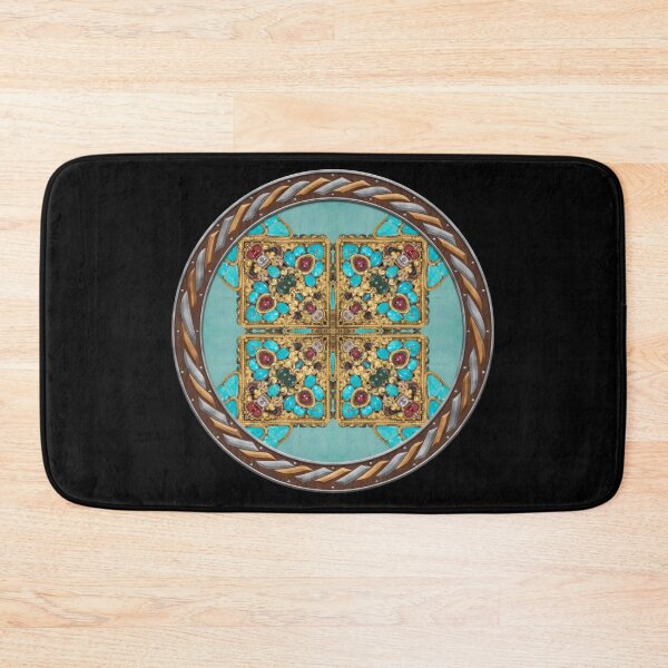 Item preview, Kaleidoscope Turquiose and Gold in Celtic Circle Frame 2 designed and sold by Swabcraft.