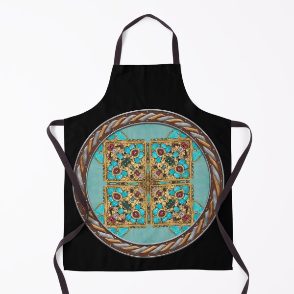 Item preview, Kaleidoscope Turquiose and Gold in Celtic Circle Frame 2 designed and sold by Swabcraft.