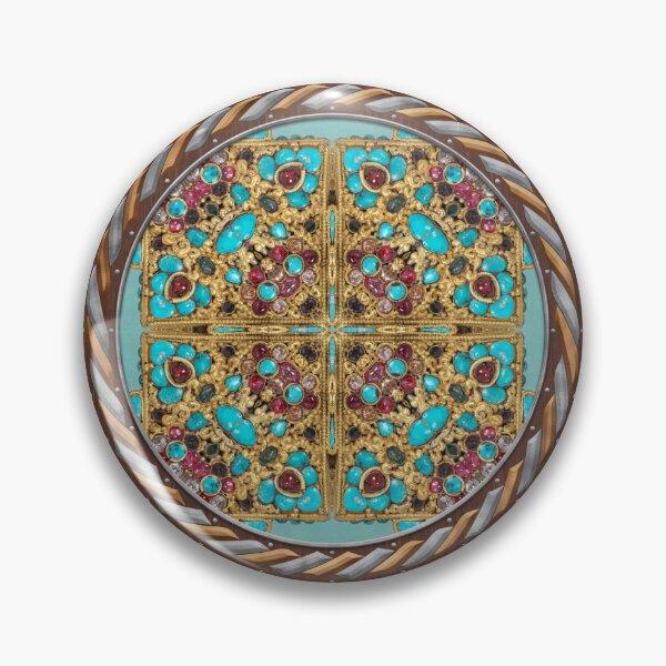 Item preview, Kaleidoscope Turquiose and Gold in Celtic Circle Frame 3 designed and sold by Swabcraft.