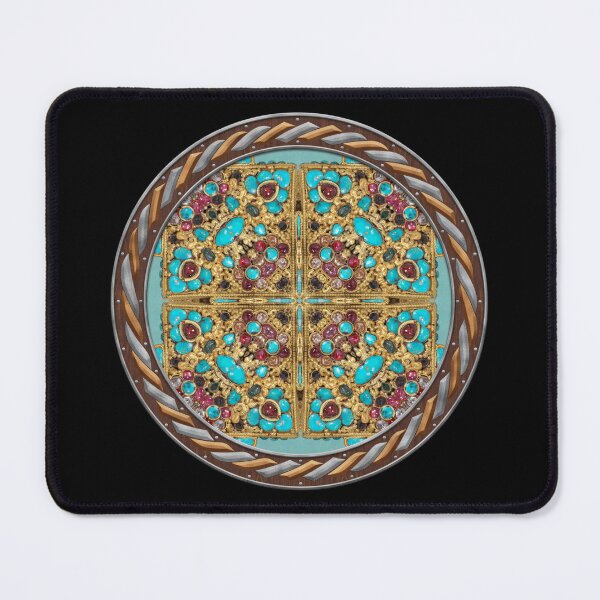 Item preview, Kaleidoscope Turquiose and Gold in Celtic Circle Frame 3 designed and sold by Swabcraft.