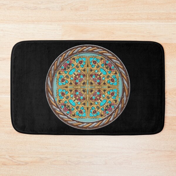 Item preview, Kaleidoscope Turquiose and Gold in Celtic Circle Frame 3 designed and sold by Swabcraft.