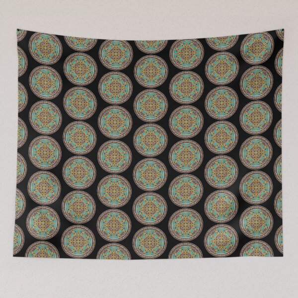 Item preview, Kaleidoscope Turquiose and Gold in Celtic Circle Frame 3 designed and sold by Swabcraft.