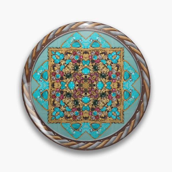 Item preview, Kaleidoscope Turquiose and Gold in Celtic Circle Frame 4 designed and sold by Swabcraft.