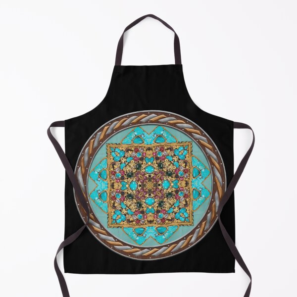 Item preview, Kaleidoscope Turquiose and Gold in Celtic Circle Frame 4 designed and sold by Swabcraft.