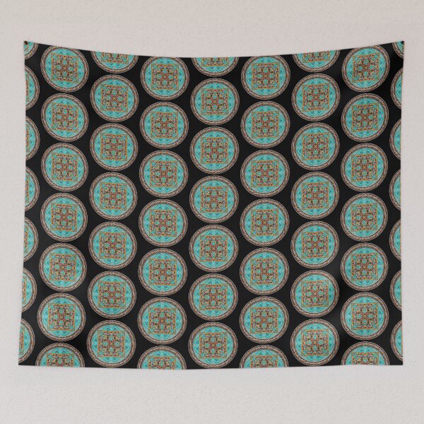 Item preview, Kaleidoscope Turquiose and Gold in Celtic Circle Frame 4 designed and sold by Swabcraft.