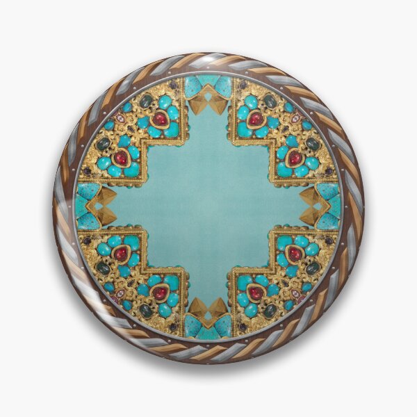 Item preview, Kaleidoscope Turquiose and Gold in Celtic Circle Frame 5 designed and sold by Swabcraft.