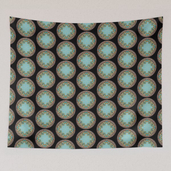 Item preview, Kaleidoscope Turquiose and Gold in Celtic Circle Frame 5 designed and sold by Swabcraft.