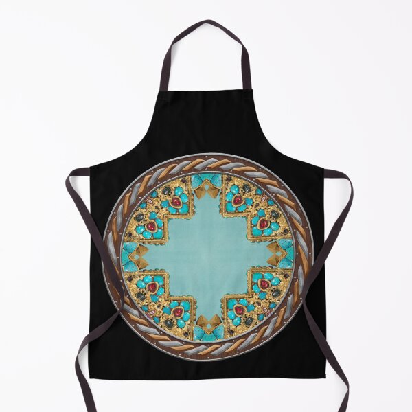 Item preview, Kaleidoscope Turquiose and Gold in Celtic Circle Frame 5 designed and sold by Swabcraft.