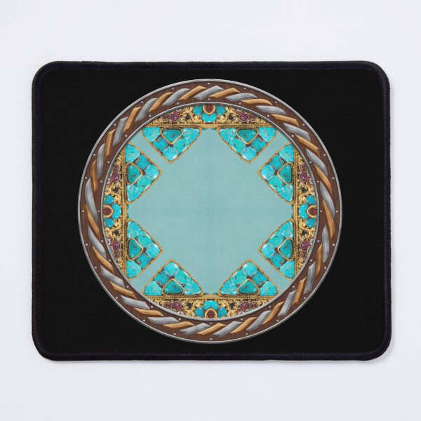 Item preview, Kaleidoscope Turquiose and Gold in Celtic Circle Frame 6 designed and sold by Swabcraft.