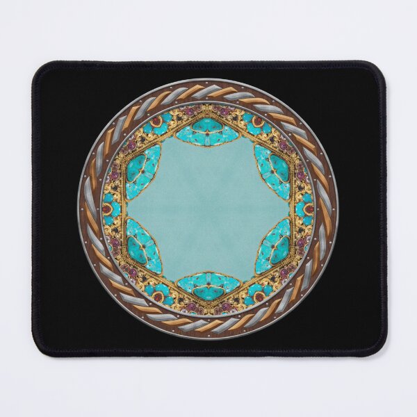 Item preview, Kaleidoscope Turquiose and Gold in Celtic Circle Frame 7 designed and sold by Swabcraft.