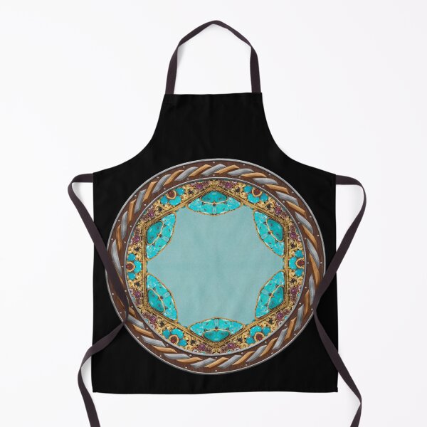 Item preview, Kaleidoscope Turquiose and Gold in Celtic Circle Frame 7 designed and sold by Swabcraft.