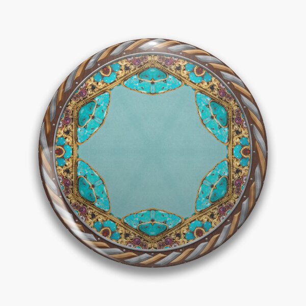Item preview, Kaleidoscope Turquiose and Gold in Celtic Circle Frame 7 designed and sold by Swabcraft.