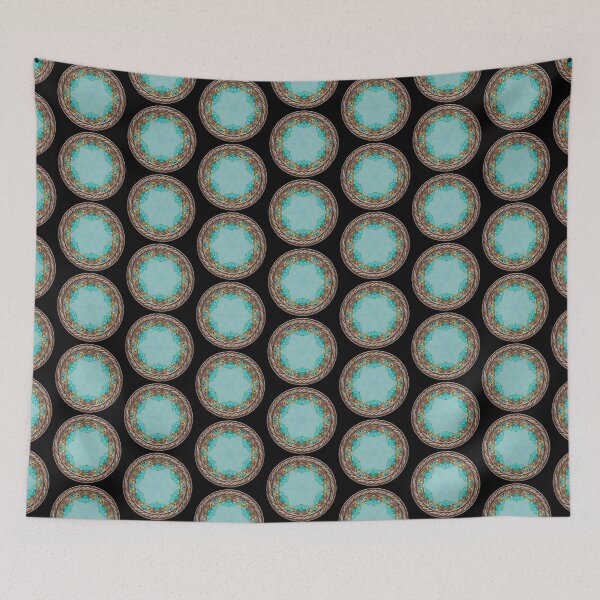 Item preview, Kaleidoscope Turquiose and Gold in Celtic Circle Frame 7 designed and sold by Swabcraft.
