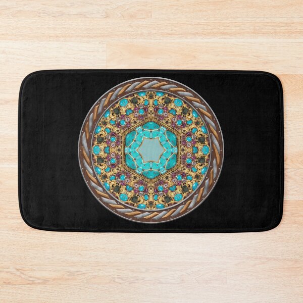 Item preview, Kaleidoscope Turquiose and Gold in Celtic Circle Frame 8 designed and sold by Swabcraft.