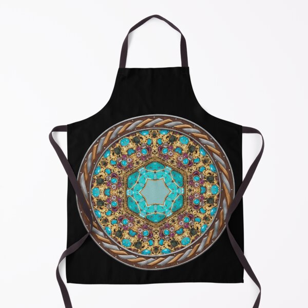 Item preview, Kaleidoscope Turquiose and Gold in Celtic Circle Frame 8 designed and sold by Swabcraft.