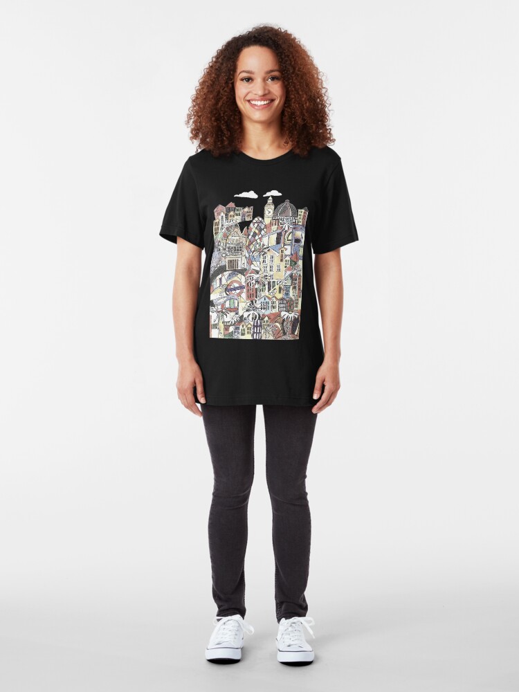 Alternate view of London blooms cityscape Slim Fit T-Shirt