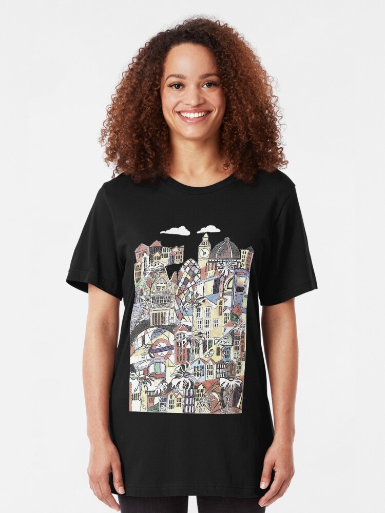 Alternate view of London blooms cityscape Slim Fit T-Shirt