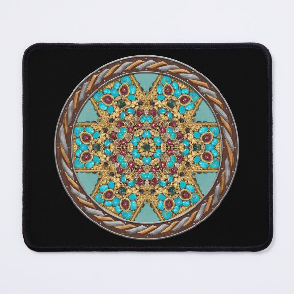 Item preview, Kaleidoscope Turquiose and Gold in Celtic Circle Frame 9 designed and sold by Swabcraft.