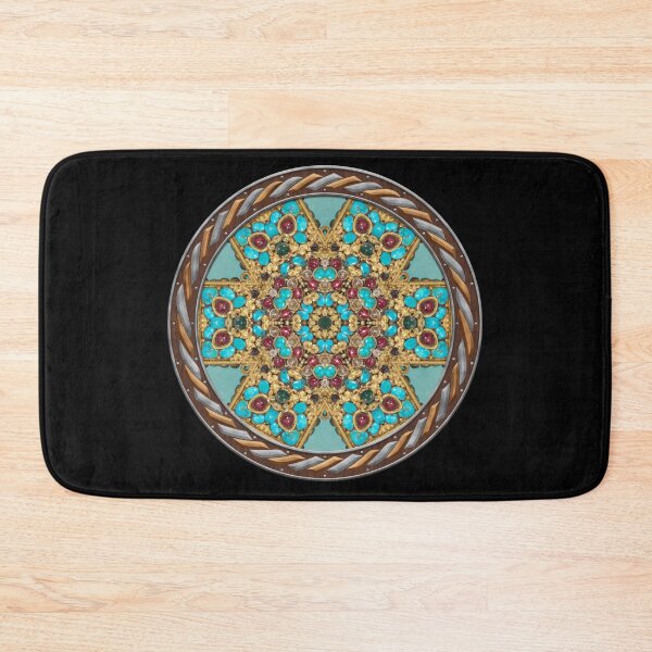 Item preview, Kaleidoscope Turquiose and Gold in Celtic Circle Frame 9 designed and sold by Swabcraft.