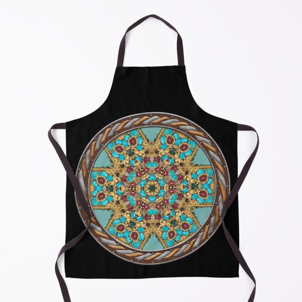 Item preview, Kaleidoscope Turquiose and Gold in Celtic Circle Frame 9 designed and sold by Swabcraft.