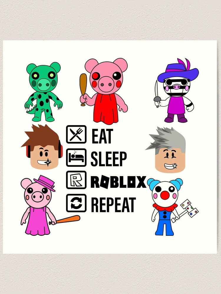 Piggy Roblox with Mantra: Eat, Sleep, Roblox, Repeat Art Print for Sale by  whatcryptodo