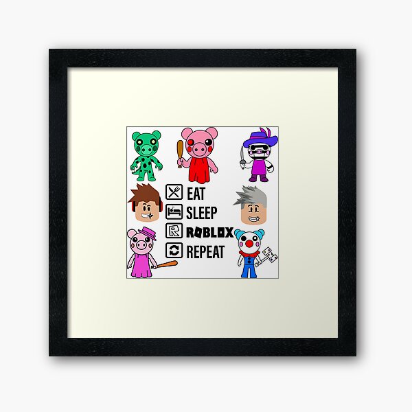 Eat Sleep Roblox Repeat Piggy Kids Printed T-shirt Various 