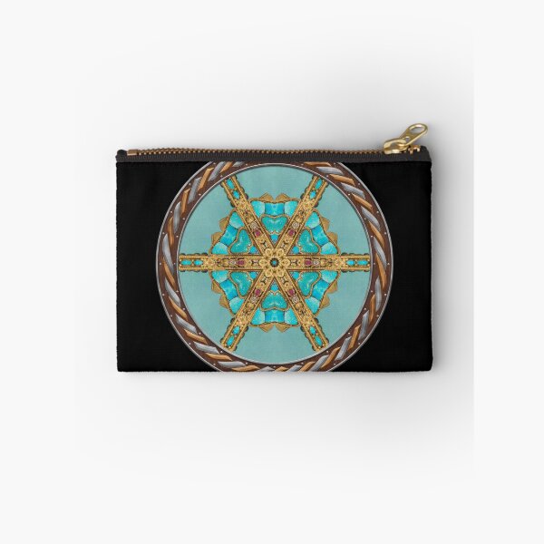 Item preview, Kaleidoscope Turquiose and Gold in Celtic Circle Frame 10 designed and sold by Swabcraft.