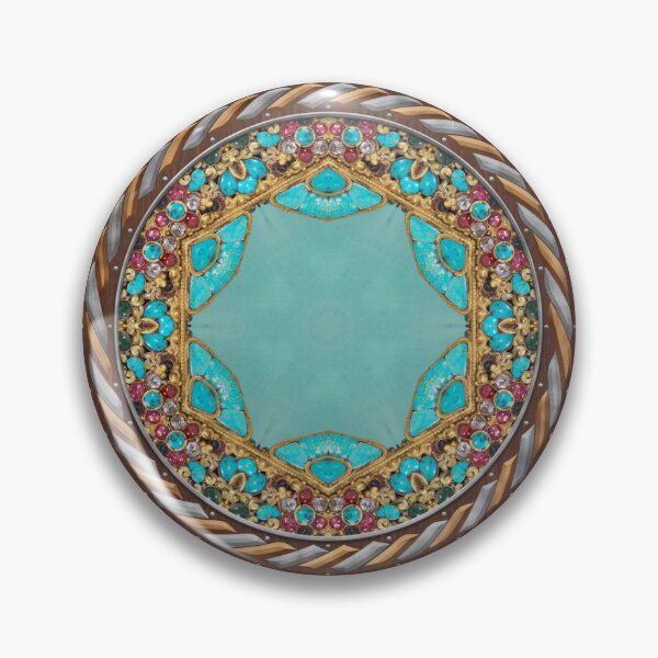 Item preview, Kaleidoscope Turquiose and Gold in Celtic Circle Frame 11 designed and sold by Swabcraft.