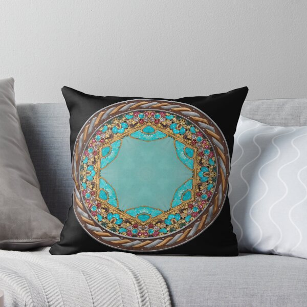 Item preview, Kaleidoscope Turquiose and Gold in Celtic Circle Frame 11 designed and sold by Swabcraft.