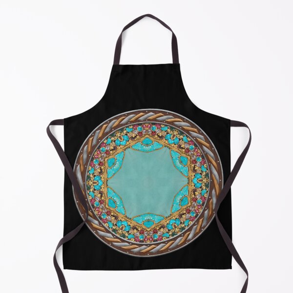 Item preview, Kaleidoscope Turquiose and Gold in Celtic Circle Frame 11 designed and sold by Swabcraft.