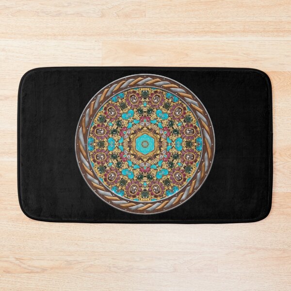 Item preview, Kaleidoscope Turquiose and Gold in Celtic Circle Frame 12 designed and sold by Swabcraft.