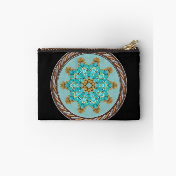 Item preview, Kaleidoscope Turquiose and Gold in Celtic Circle Frame 14 designed and sold by Swabcraft.
