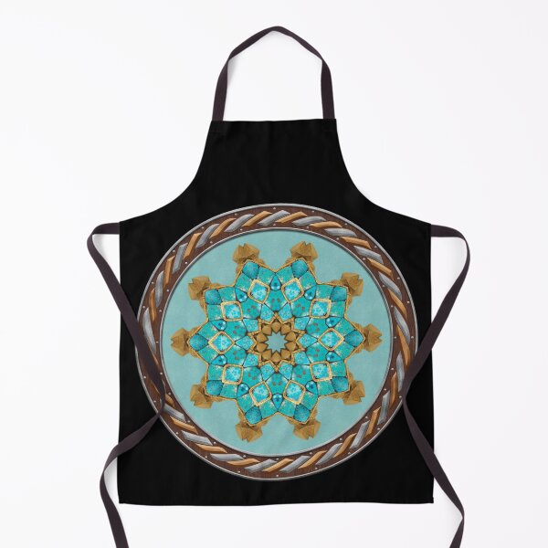 Item preview, Kaleidoscope Turquiose and Gold in Celtic Circle Frame 14 designed and sold by Swabcraft.