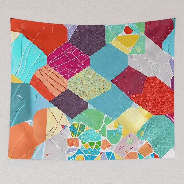 Item preview, modern hexagon quilt patterns designed and sold by Tamas Das.