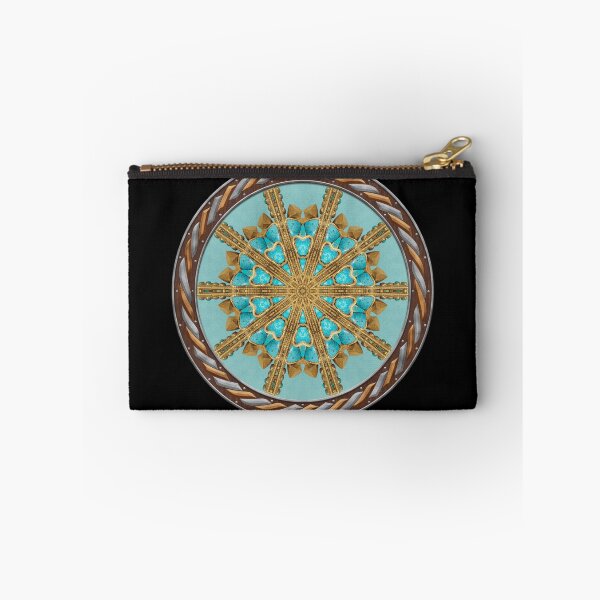 Item preview, Kaleidoscope Turquiose and Gold in Celtic Circle Frame 15 designed and sold by Swabcraft.