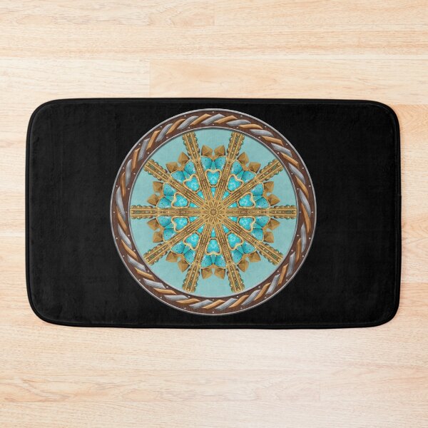 Item preview, Kaleidoscope Turquiose and Gold in Celtic Circle Frame 15 designed and sold by Swabcraft.