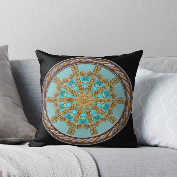 Item preview, Kaleidoscope Turquiose and Gold in Celtic Circle Frame 15 designed and sold by Swabcraft.