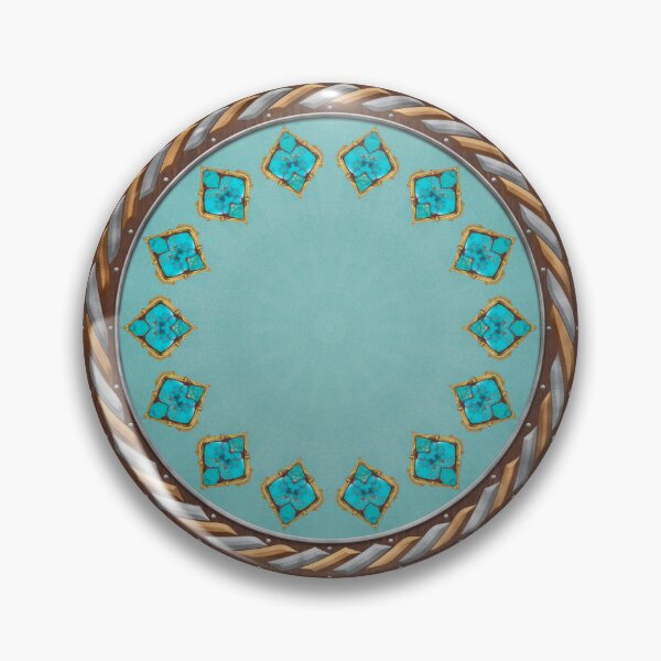 Item preview, Kaleidoscope Turquiose and Gold in Celtic Circle Frame 16 designed and sold by Swabcraft.